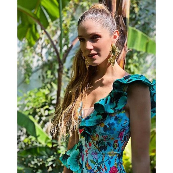 Swimwear Lotus Leaf One Pieces Swimsuit - Picture 1 of 7